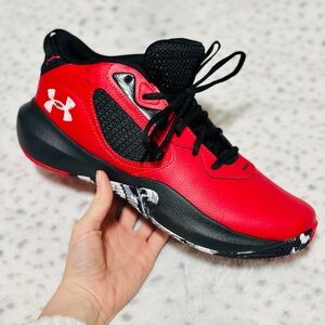 🏀NEW👟 Under Armour UA Lockdown 6 Basketball Shoes Red Black Men's Size 11.5